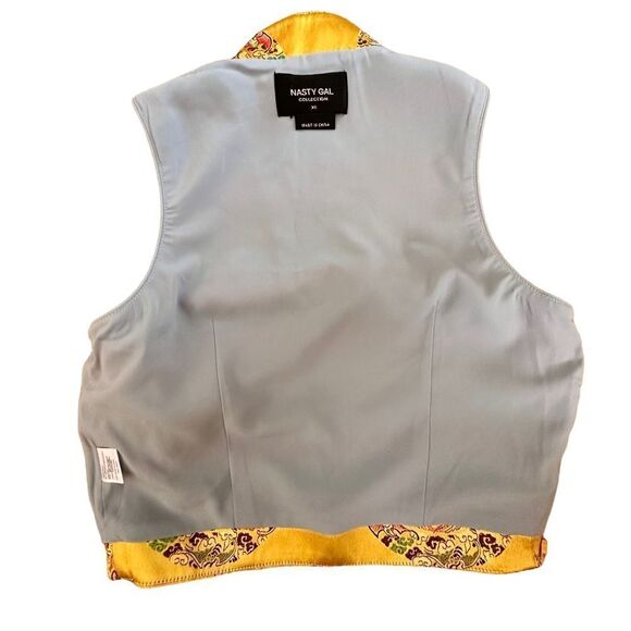 Nasty Gal ~ Chinese inspired Crop top ~ beautiful deep yellow/gold ~ size XS - Picture 10 of 13